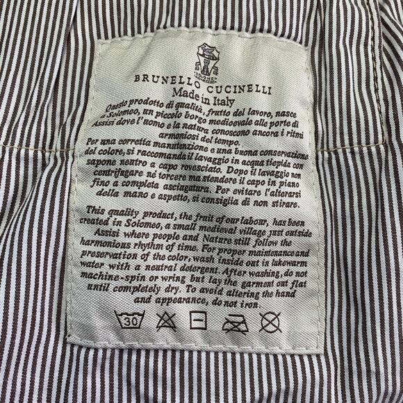 Size 10 Beige Cotton Blend Twill Monili Tapered Cuffed Casual Pants - Picture 8 of 12